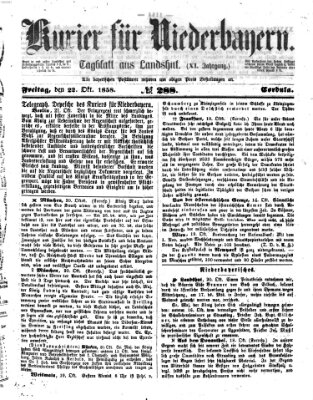 Kurier für Niederbayern Freitag 22. Oktober 1858