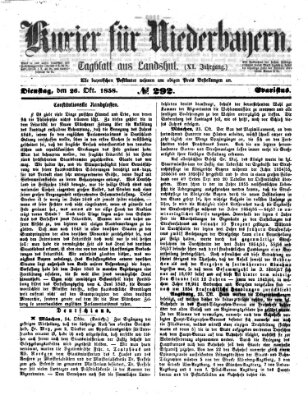 Kurier für Niederbayern Dienstag 26. Oktober 1858