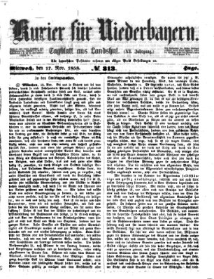 Kurier für Niederbayern Mittwoch 17. November 1858