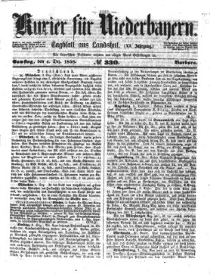 Kurier für Niederbayern Samstag 4. Dezember 1858