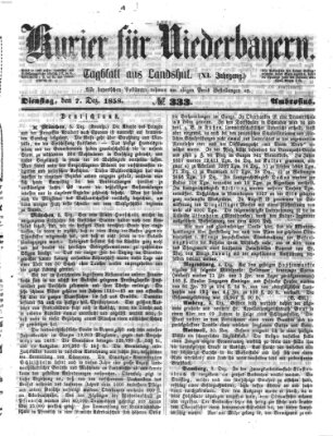 Kurier für Niederbayern Dienstag 7. Dezember 1858