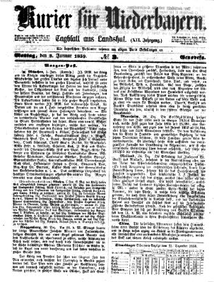 Kurier für Niederbayern Montag 3. Januar 1859