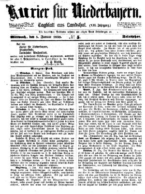 Kurier für Niederbayern Mittwoch 5. Januar 1859