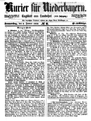 Kurier für Niederbayern Donnerstag 6. Januar 1859