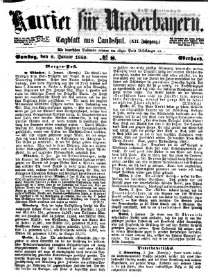 Kurier für Niederbayern Samstag 8. Januar 1859