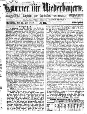Kurier für Niederbayern Sonntag 16. Januar 1859