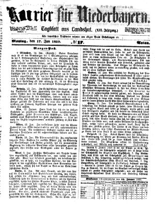 Kurier für Niederbayern Montag 17. Januar 1859