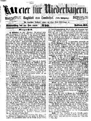 Kurier für Niederbayern Donnerstag 20. Januar 1859