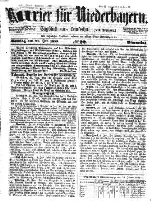 Kurier für Niederbayern Samstag 22. Januar 1859