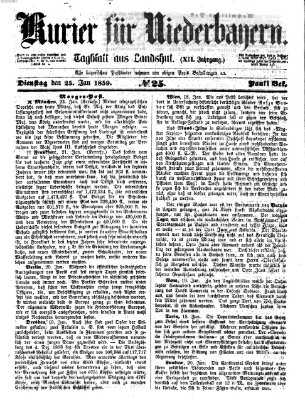 Kurier für Niederbayern Dienstag 25. Januar 1859