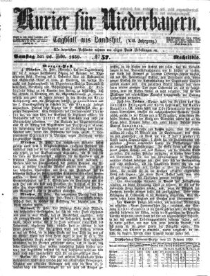 Kurier für Niederbayern Samstag 26. Februar 1859
