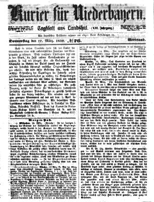 Kurier für Niederbayern Donnerstag 17. März 1859