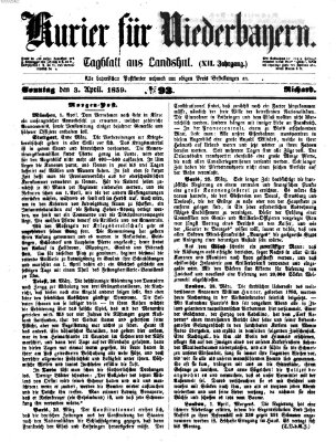 Kurier für Niederbayern Sonntag 3. April 1859
