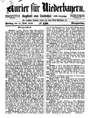 Kurier für Niederbayern Freitag 10. Juni 1859