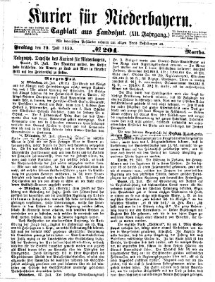 Kurier für Niederbayern Freitag 29. Juli 1859