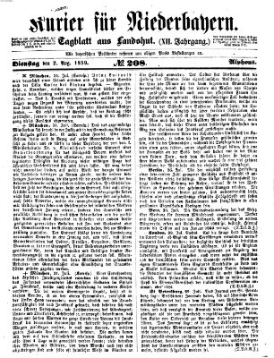 Kurier für Niederbayern Dienstag 2. August 1859