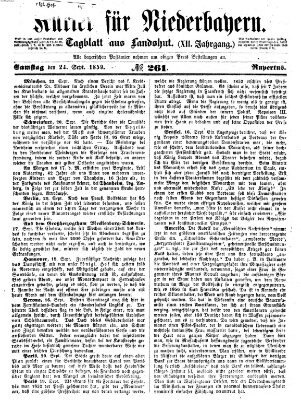 Kurier für Niederbayern Samstag 24. September 1859