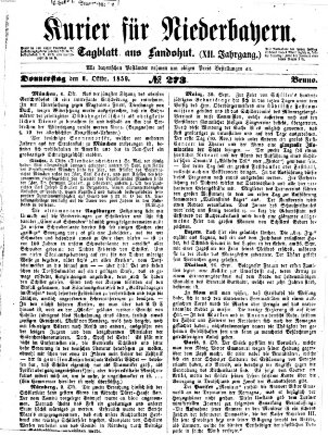 Kurier für Niederbayern Donnerstag 6. Oktober 1859