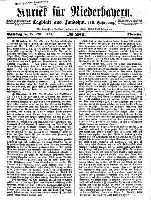 Kurier für Niederbayern Samstag 15. Oktober 1859