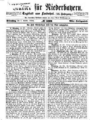 Kurier für Niederbayern Dienstag 1. November 1859