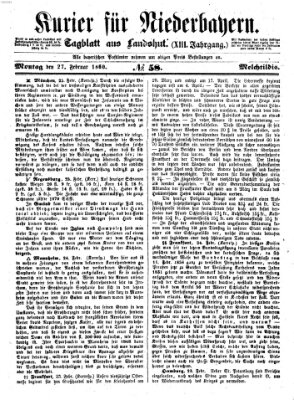 Kurier für Niederbayern Montag 27. Februar 1860