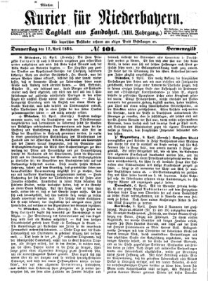 Kurier für Niederbayern Donnerstag 12. April 1860