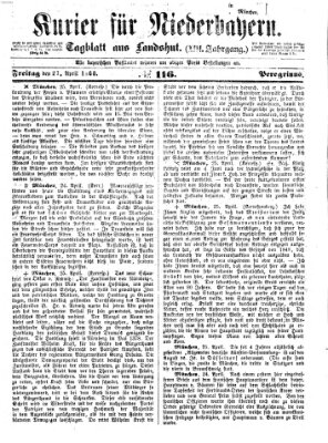 Kurier für Niederbayern Freitag 27. April 1860