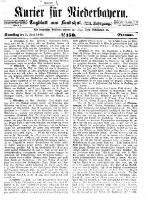 Kurier für Niederbayern Samstag 2. Juni 1860