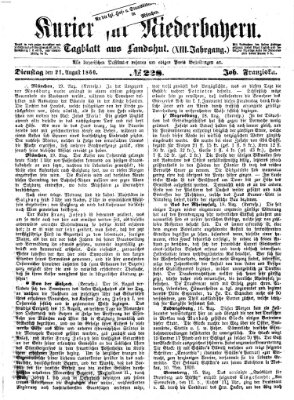Kurier für Niederbayern Dienstag 21. August 1860