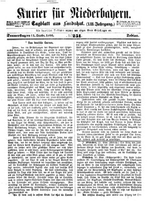 Kurier für Niederbayern Donnerstag 13. September 1860