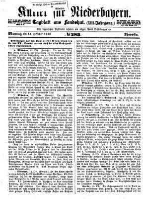 Kurier für Niederbayern Montag 15. Oktober 1860