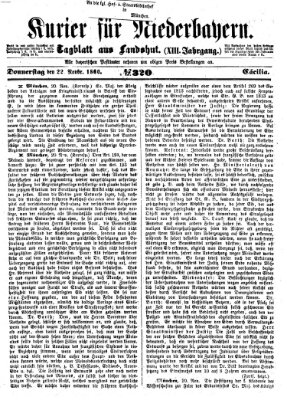 Kurier für Niederbayern Donnerstag 22. November 1860