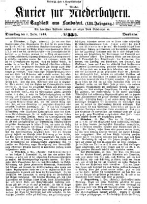 Kurier für Niederbayern Dienstag 4. Dezember 1860