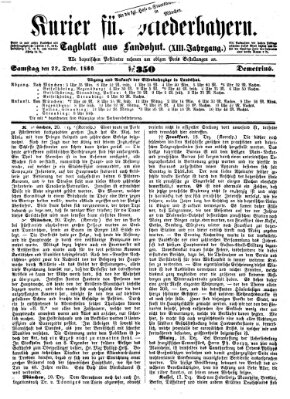 Kurier für Niederbayern Samstag 22. Dezember 1860