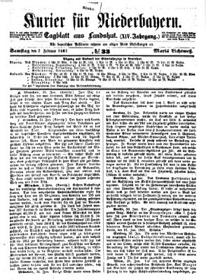 Kurier für Niederbayern Samstag 2. Februar 1861