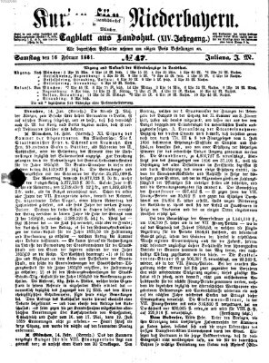 Kurier für Niederbayern Samstag 16. Februar 1861