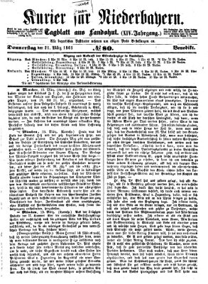 Kurier für Niederbayern Donnerstag 21. März 1861