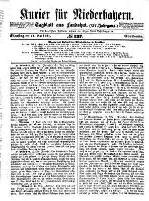 Kurier für Niederbayern Dienstag 21. Mai 1861