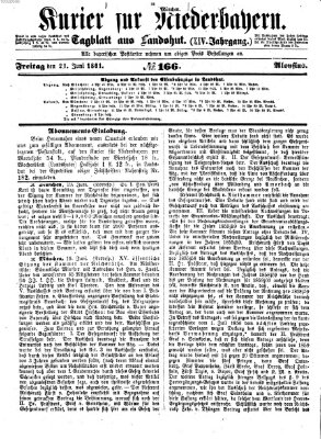 Kurier für Niederbayern Freitag 21. Juni 1861
