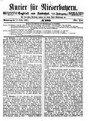 Kurier für Niederbayern Sonntag 13. Oktober 1861