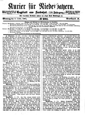 Kurier für Niederbayern Montag 14. Oktober 1861