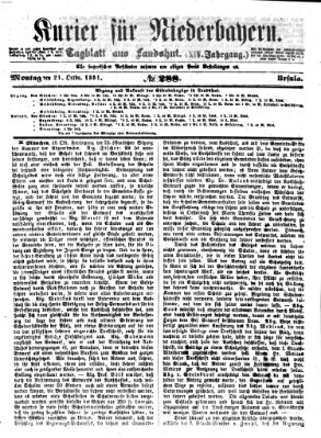 Kurier für Niederbayern Montag 21. Oktober 1861