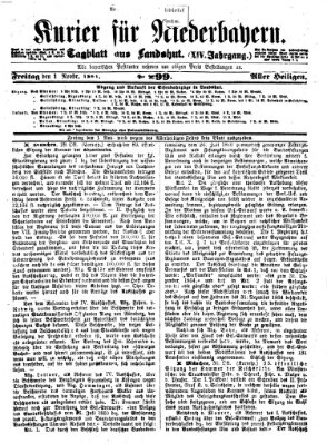 Kurier für Niederbayern Freitag 1. November 1861