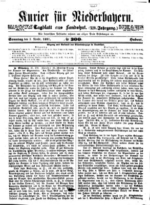 Kurier für Niederbayern Sonntag 3. November 1861