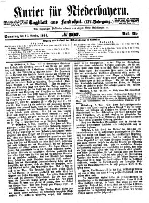 Kurier für Niederbayern Sonntag 10. November 1861