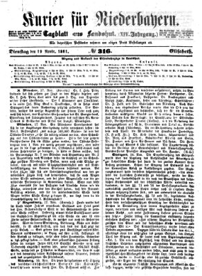 Kurier für Niederbayern Dienstag 19. November 1861