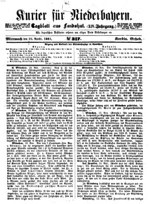 Kurier für Niederbayern Mittwoch 20. November 1861