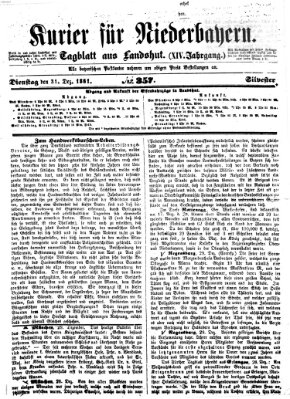 Kurier für Niederbayern Dienstag 31. Dezember 1861