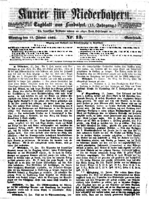 Kurier für Niederbayern Montag 13. Januar 1862