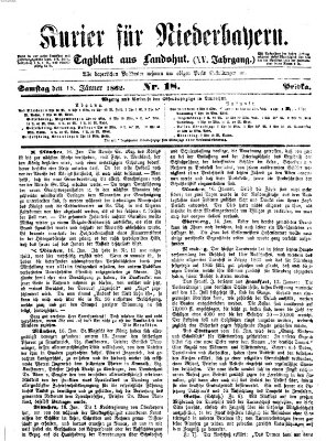 Kurier für Niederbayern Samstag 18. Januar 1862